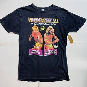 WWF WrestleMania VI Hulk Hogan Ultimate Warrior Distressed Vintage Style T-Shirt